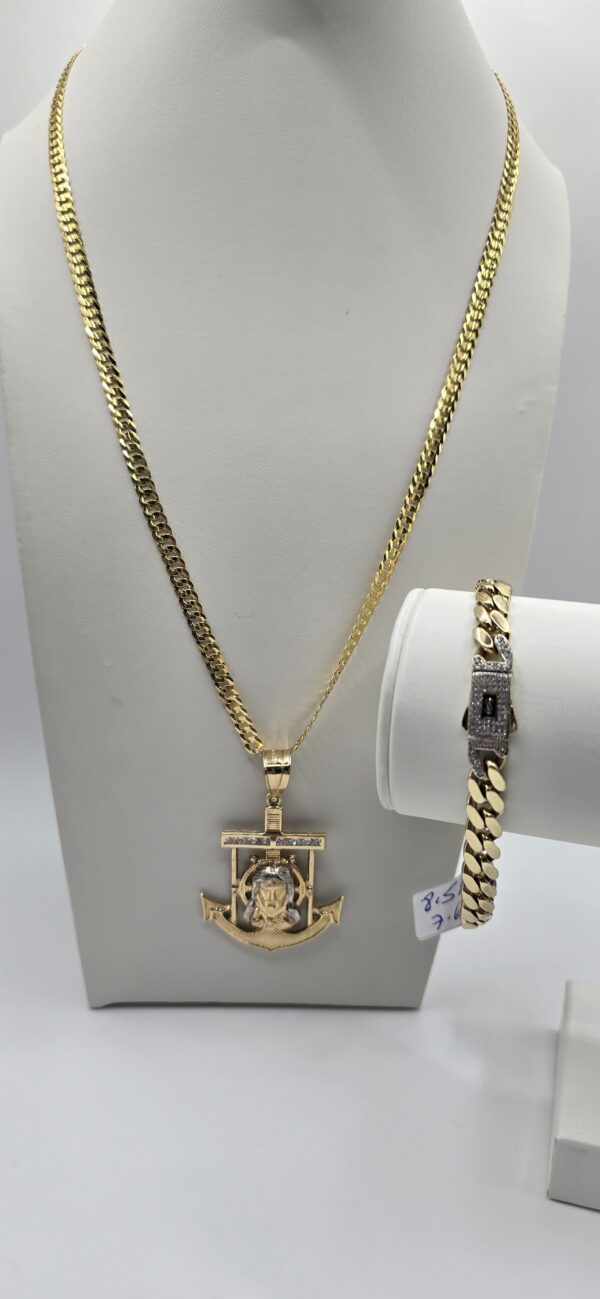 Solid 5x22 10k + semi solid Monaco Chain 8x8.5 10k
