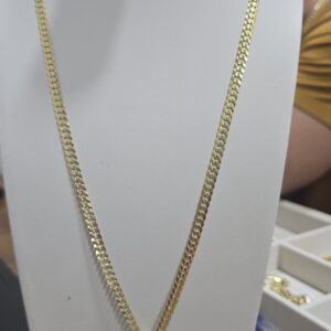 Solid Corte Brillo 5mmx24L 10K dije Medalla Cristo