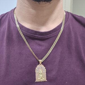 Solid Corte Brillo 5mmx22L 10K Pendant San Lazaro