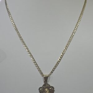 Solid Corte Brillo 3mmx18 10K dije Virgen