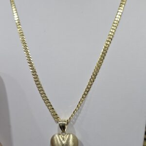 Solid Corte Brillo 4mmx20L 10K Corazon