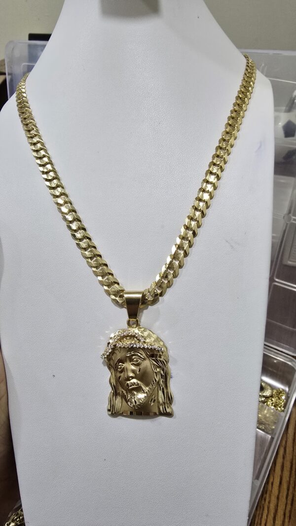 Solid Corte Brillo 7mmx22 10K Cristo 10K