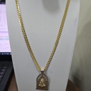 Solid Corte Brillo 6mmx24 10K Virgen Caridad 10K