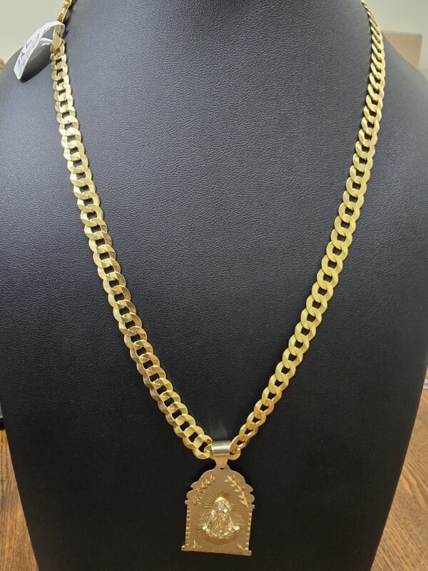 Solid Corte Brillo 8mmx22 10K Virgen Caridad 10K