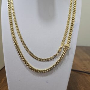 Cuban Link 6mmx22 + Solid Corte Brillo 5mmx20 10K