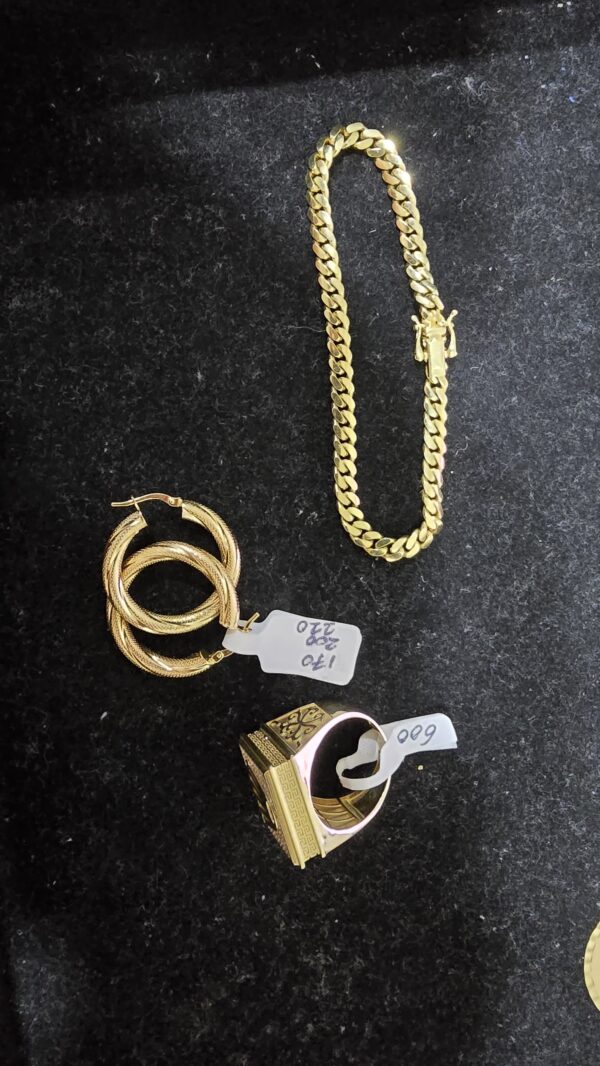 Conjunto manilla argolla and cuban link 10K