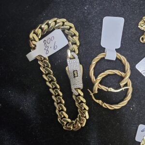 Manilla Monaco Chain 8mm7L 10K+Argolla 10K