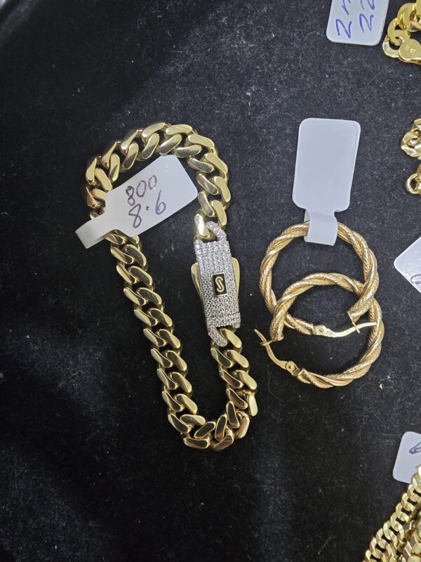Manilla Monaco Chain 8mm7L 10K+Argolla 10K