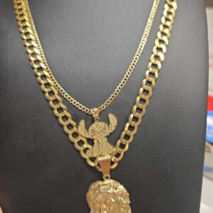 Set Solid Shine Cut 8.5mmx22 10K + 3mmx20 10K Stich