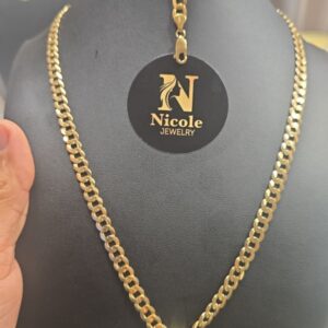 Solid Shine Cut 7mx22 10K + Bracelet 10K