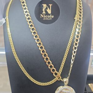 Set Shine Cut Solid An Cuban Link